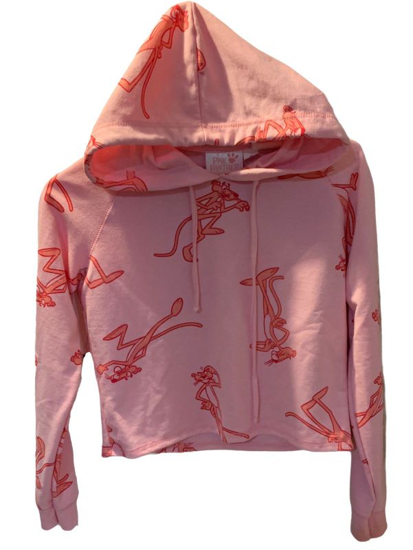 Pantera Rosa Sudadera Crop Top Dama Pink Panther Hoodie 
