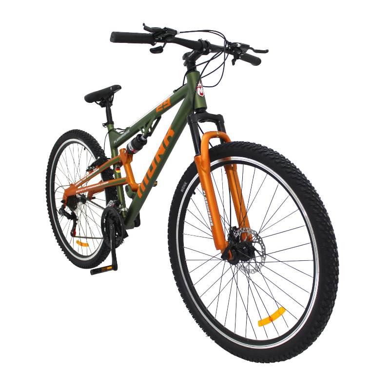 Bicicleta Montaña Rodada 29 21 Velocidades Monk FLASHINGBIKE Verde Naranja
