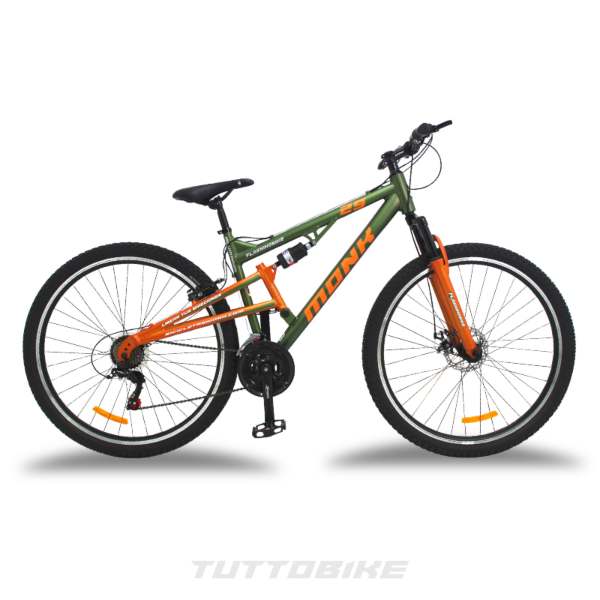 Bicicleta Montaña Rodada 29 21 Velocidades Monk FLASHINGBIKE Verde Naranja