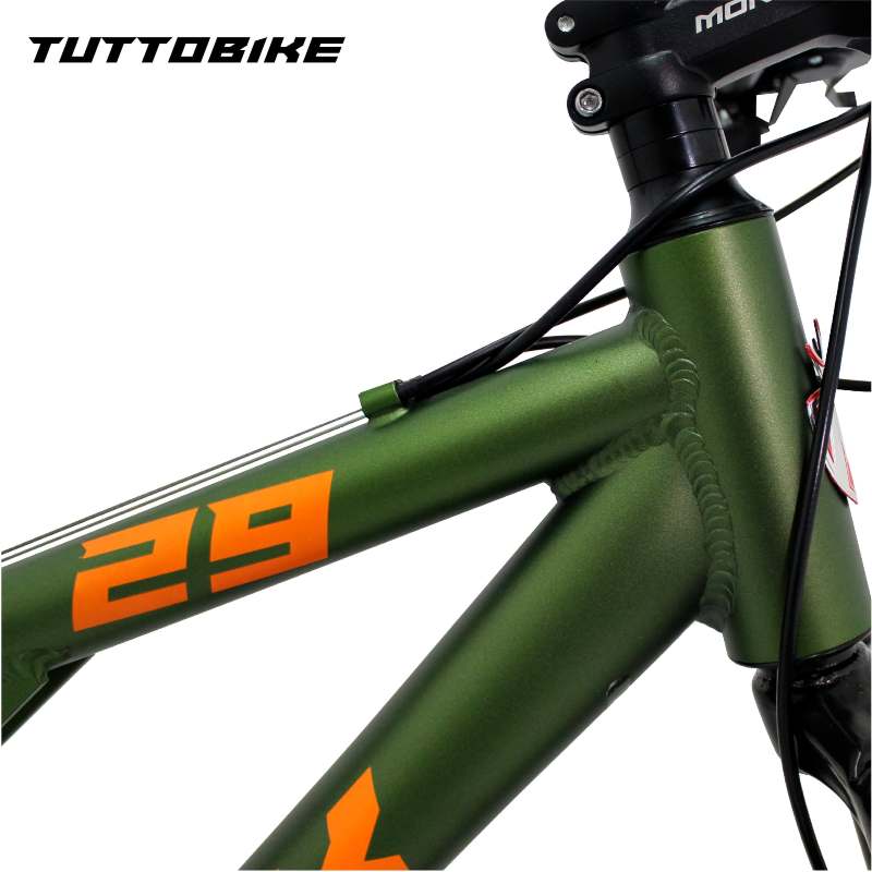 Bicicleta Montaña Rodada 29 21 Velocidades Monk FLASHINGBIKE Verde Naranja