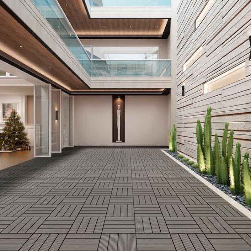 PISO PARA JARDIN/ 1M2, 11PZ/ PANEL DECORATIVO/GRIS