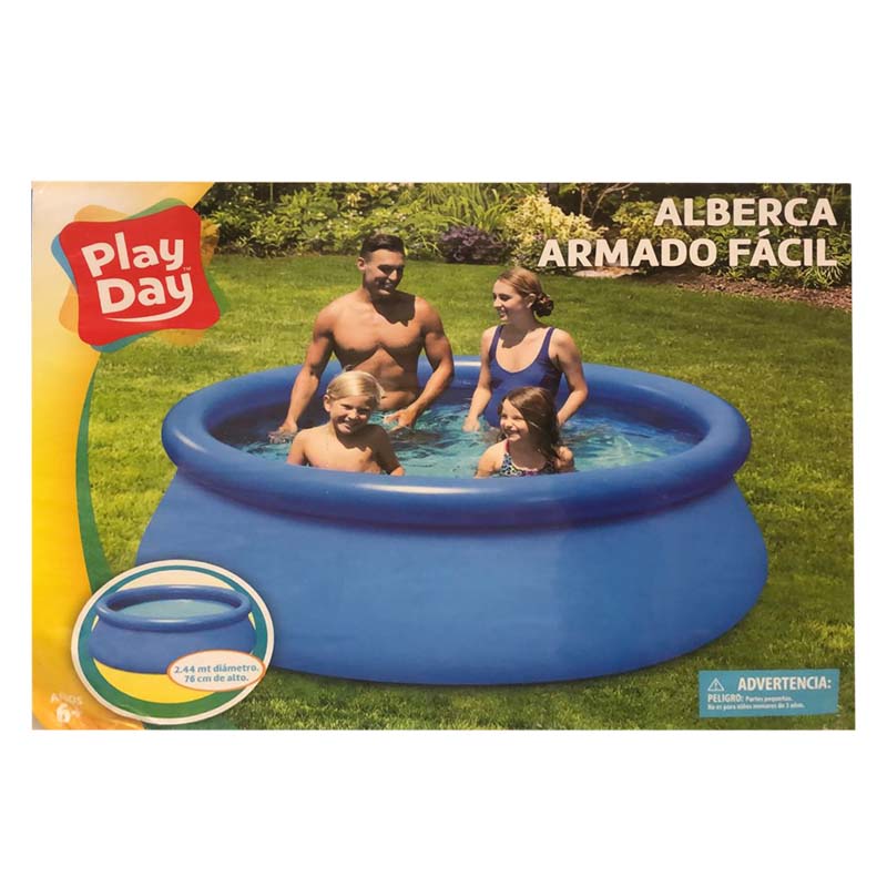 Alberca Piscina Inflable Familiar 2,44 m x 76 cm Play Day Circular Armado Fácil