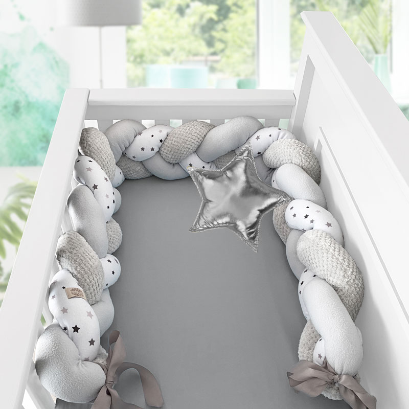 Juego set protectores para la cuna bebé NATURE GARTEN TRENZAS estrellas