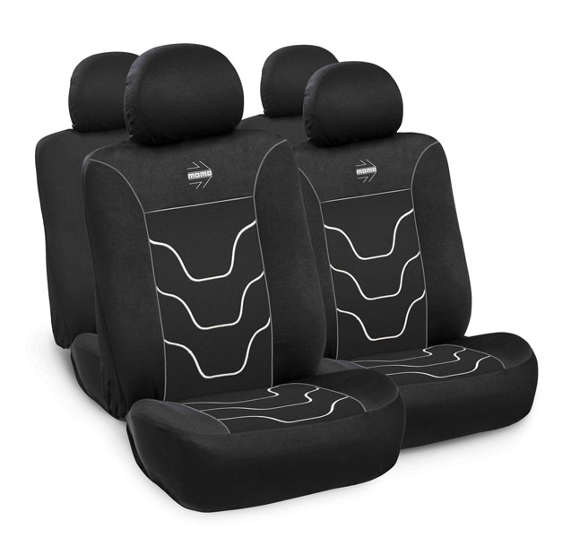 Cubre Asientos Universales Momo Black And Grey