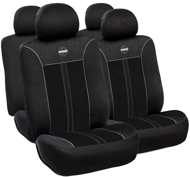 Cubre Asientos Universales Momo Black And Grey