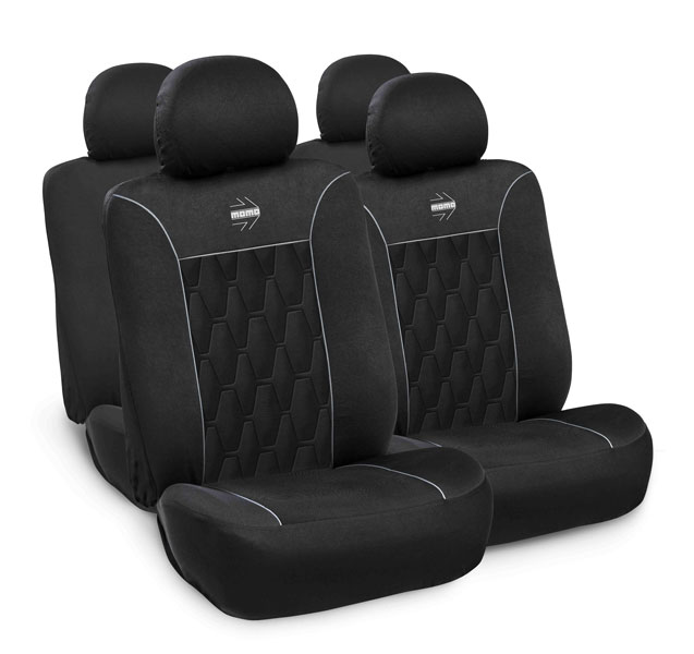 Cubre Asientos Universales Momo Black And Grey