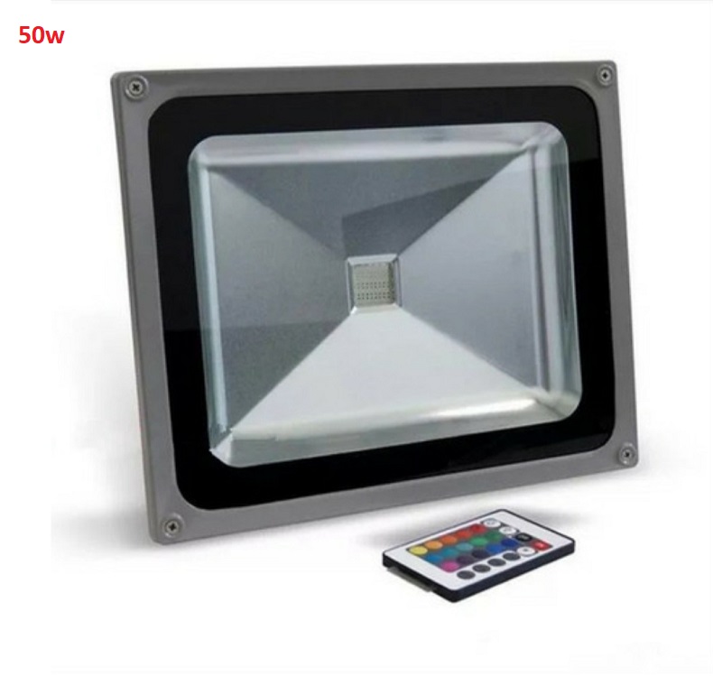Reflector Led Rgb 50w Lampara Exterior Luminaria, Multicolor