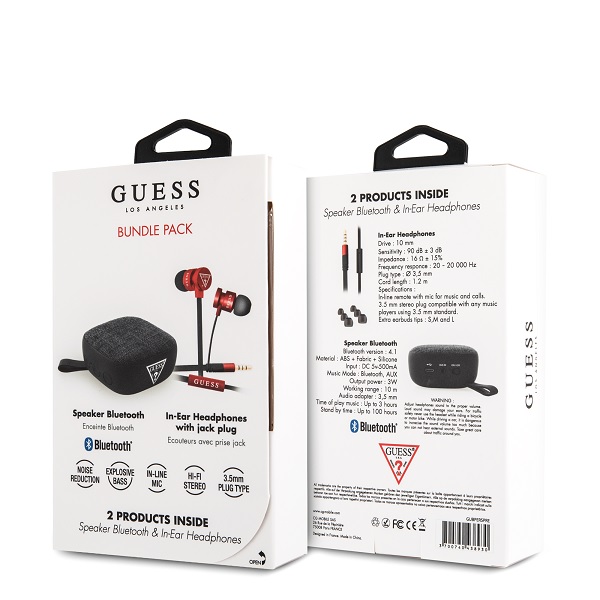 Kit Audífonos y Bocina Bluetooth Guess