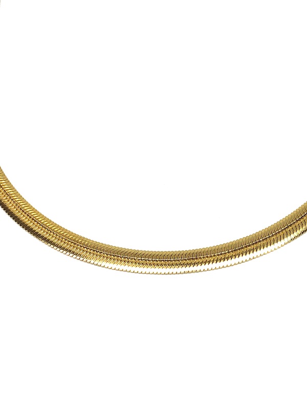 Cadena Acero Inoxidable Dorada Plana Vibora 50 cm x 4mm