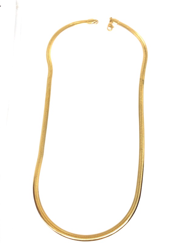 Cadena Acero Inoxidable Dorada Plana Vibora 50 cm x 4mm