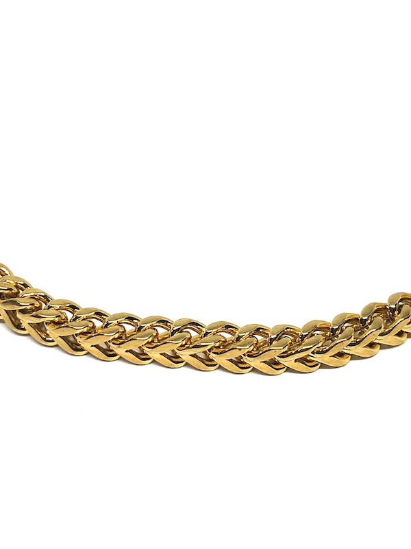 Cadena Acero Inoxidable Dorada Tejida Panza de vibora 50 cm x 4 mm