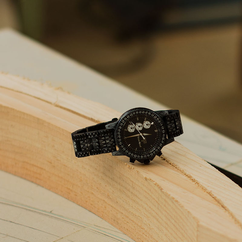 Reloj Alebrije by Tonas Wood Unisex Color Negro Ek Balam