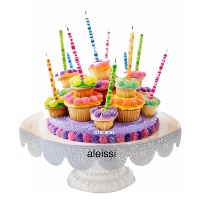 Aleissi Base de Metal, Acero Exhibidor para Pastel Reposteria y Decoración