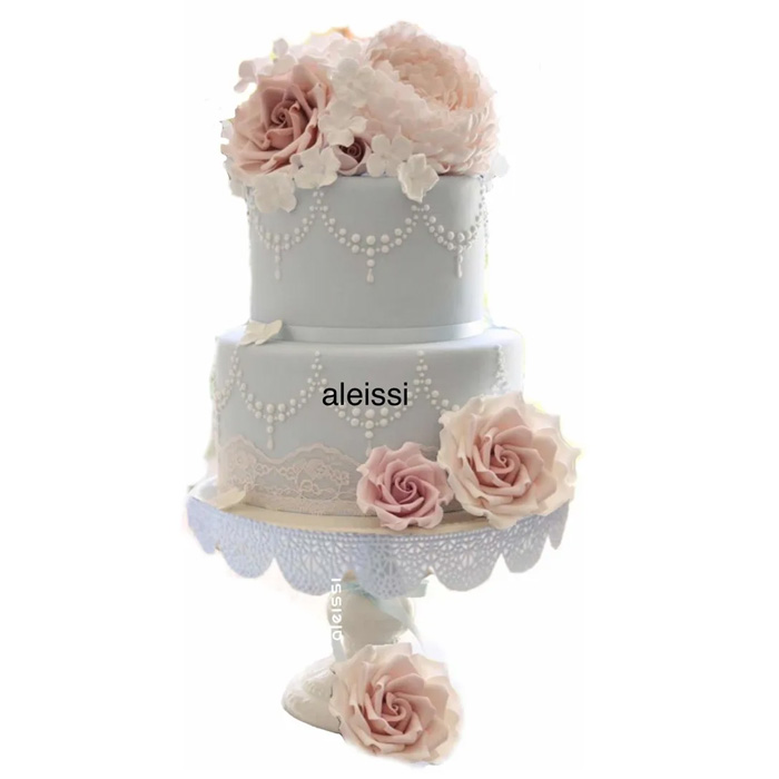 Aleissi Base de Metal, Acero Exhibidor para Pastel Reposteria y Decoración