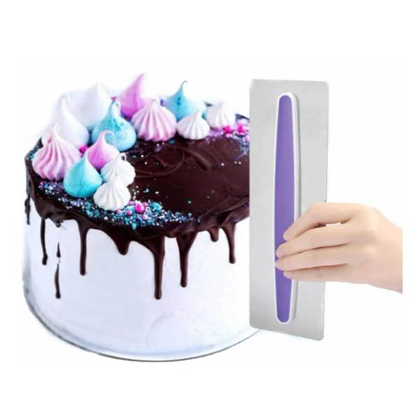 Aleissi Alisador Espátula Peine Raspa de Acero Inoxidable para Pastel Reposteria y Fondant 22.5
