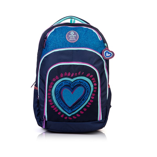 Xtrem Backpack Mochila modelo Soul 058 con impresión Hearts Blue Para Laptop de hasta 15.4 Pulgadas