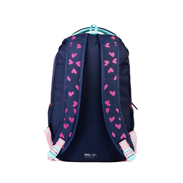 Xtrem Backpack Mochila modelo Soul 058 con impresión Hearts Blue Para Laptop de hasta 15.4 Pulgadas