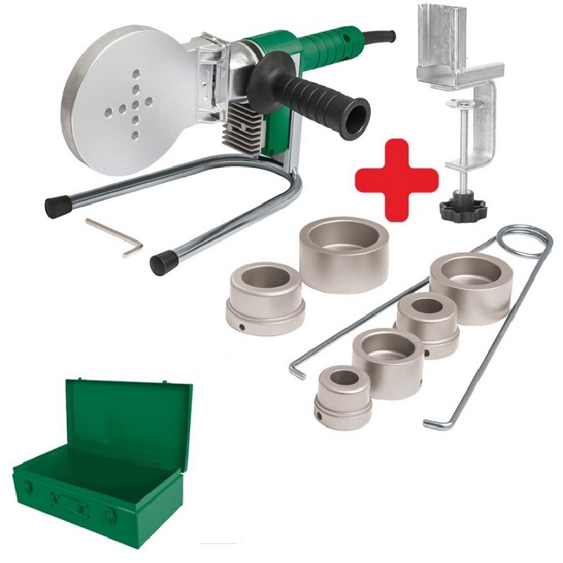 TERMOFUSORA PPR TUBO PLUS TUBERIA  1,000 W CON DADOS DE 40, 50 , Y 63 MM 