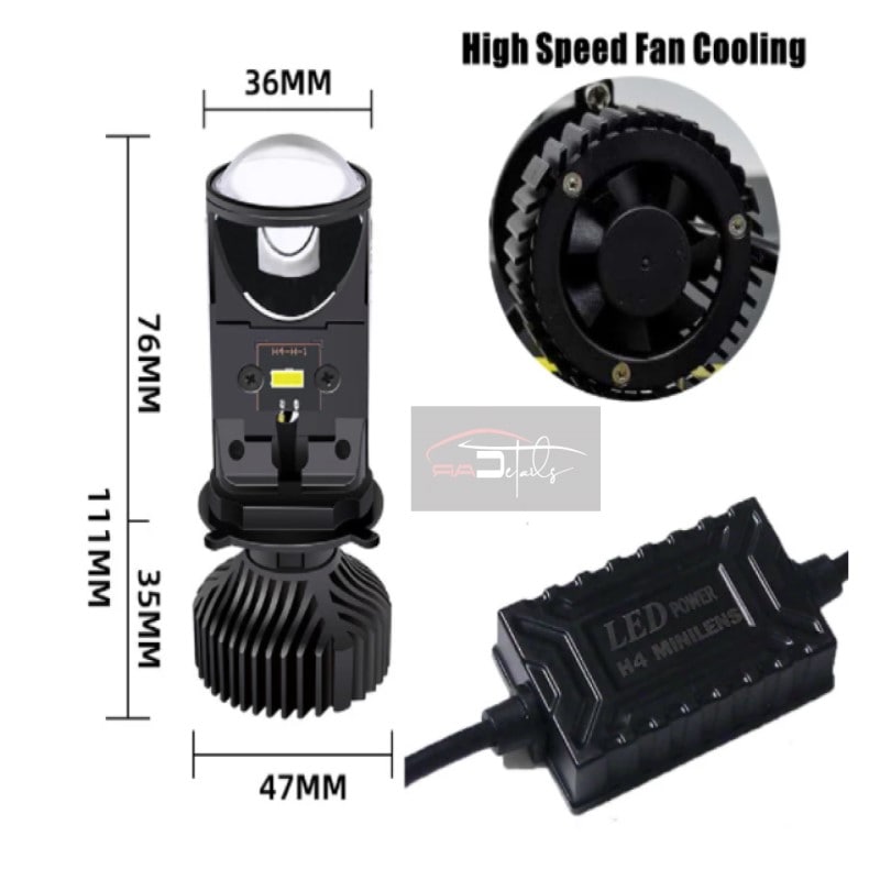 H4 Led Mini Lupa Proyector T9 16000 lumens