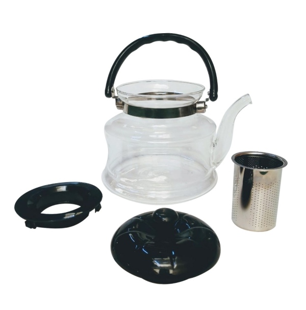Tetera de vidrio directa a fuego de 2.200 L con infusor 