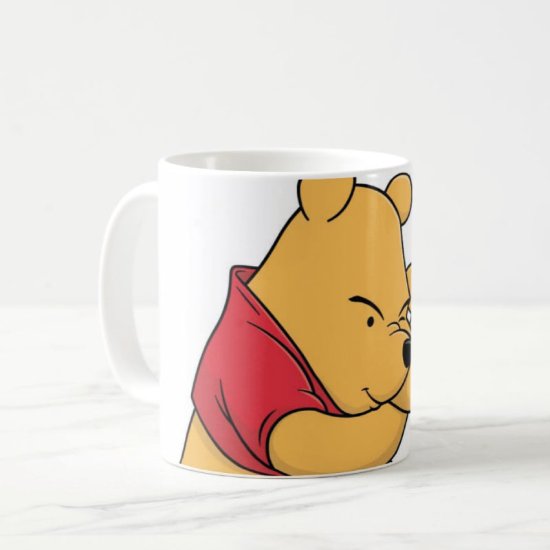 WINNIE THE POOH THINK, TAZA DE CERAMICA 11OZ. Y PORTAVASOS DE WINNIE THE POOH