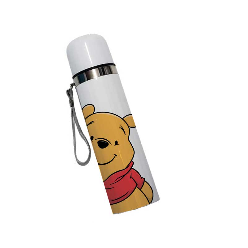 WINNIE THE POOH, TERMO DE ACERO INOXIDABLE TERMICO DOBLE CAPA. (500 ml)