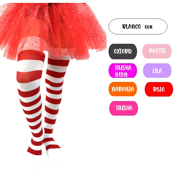 calceta calceta rayada larga bucanera strip lolita disfraz halloween moda japonesa kawaii sexy fetich colores