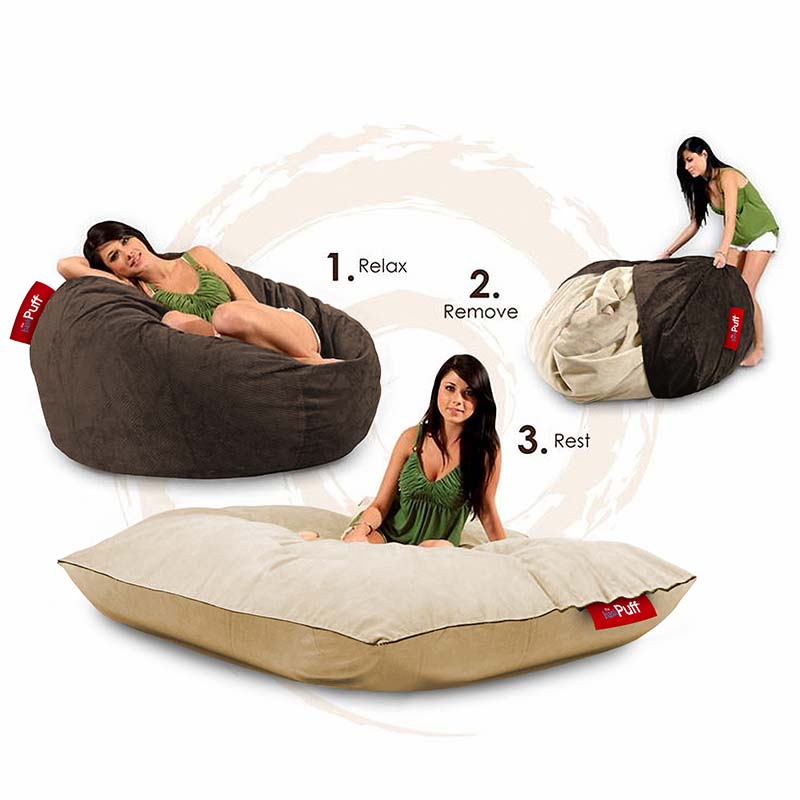 Puff Sillón Cama Full con Taburete (2 en 1) - En Todos los Colores! Basic Puff