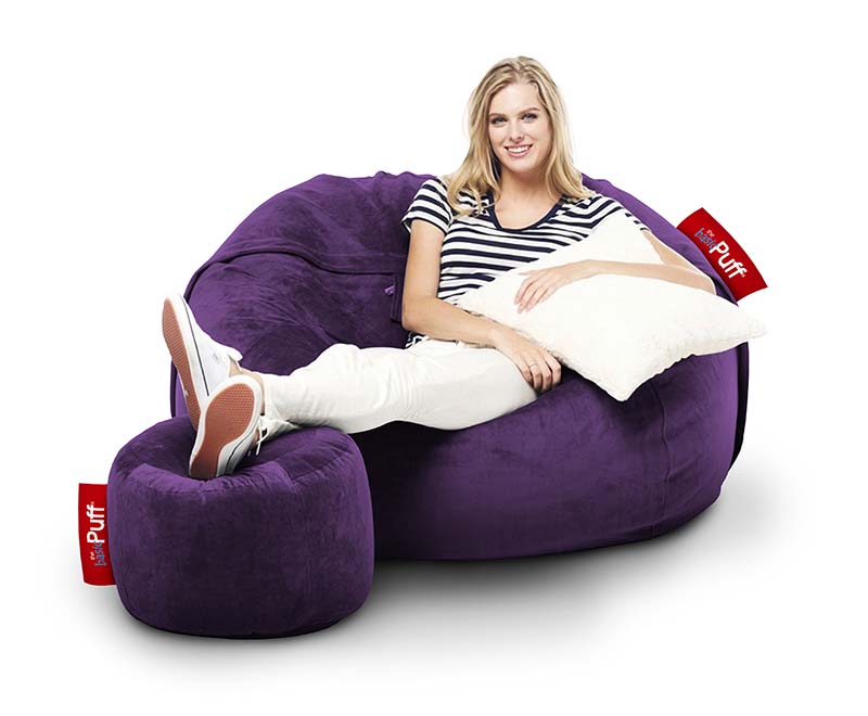 Puff Sillón Cama Full con Taburete (2 en 1) - En Todos los Colores! Basic Puff