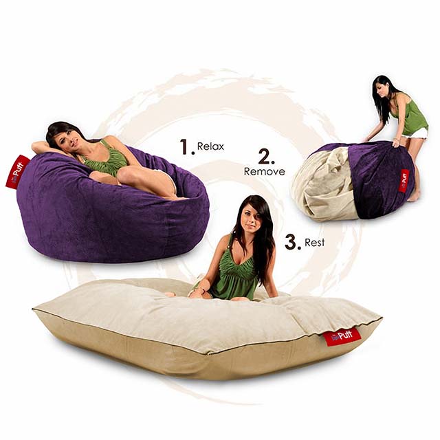 Puff Sillón Cama Full con Taburete (2 en 1) - En Todos los Colores! Basic Puff