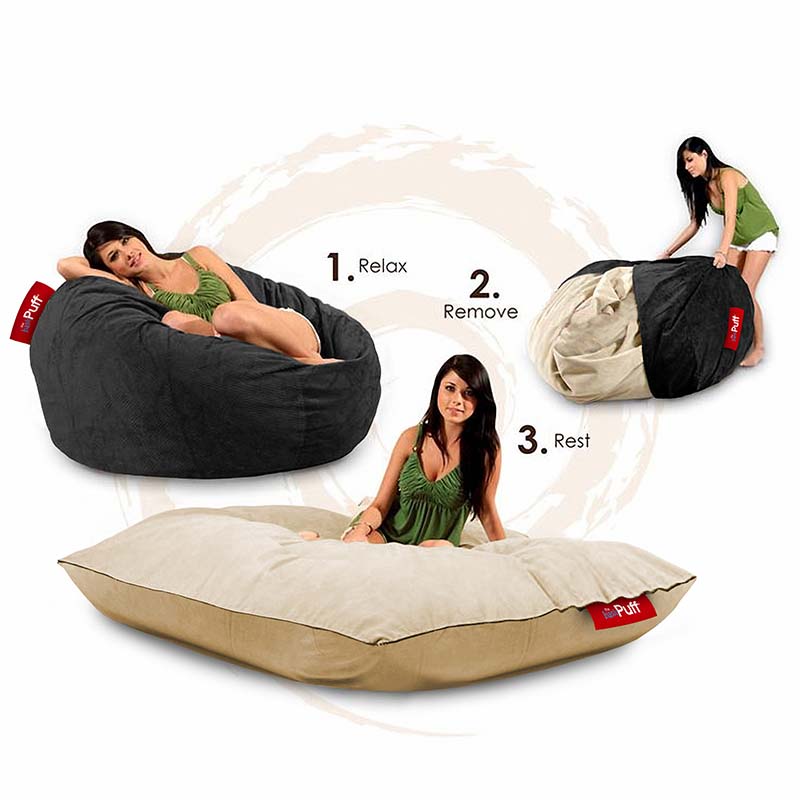 Puff Sillón Cama Full con Taburete (2 en 1) - En Todos los Colores! Basic Puff