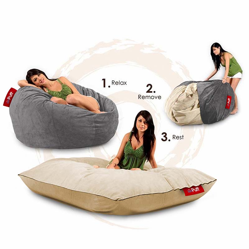 Puff Sillón Cama Full con Taburete (2 en 1) - En Todos los Colores! Basic Puff