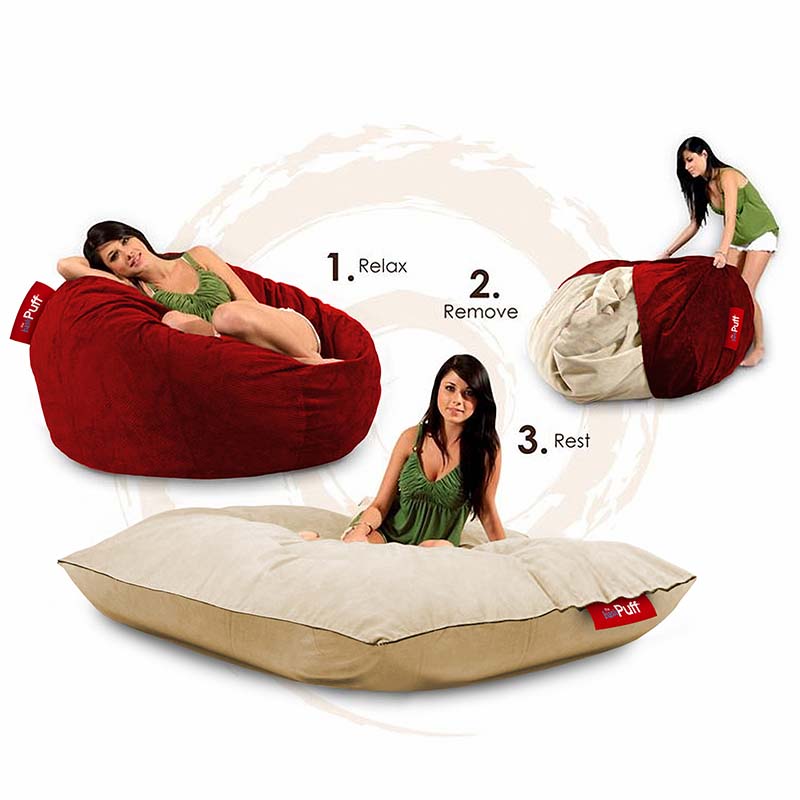 Puff Sillón Cama Full con Taburete (2 en 1) - En Todos los Colores! Basic Puff