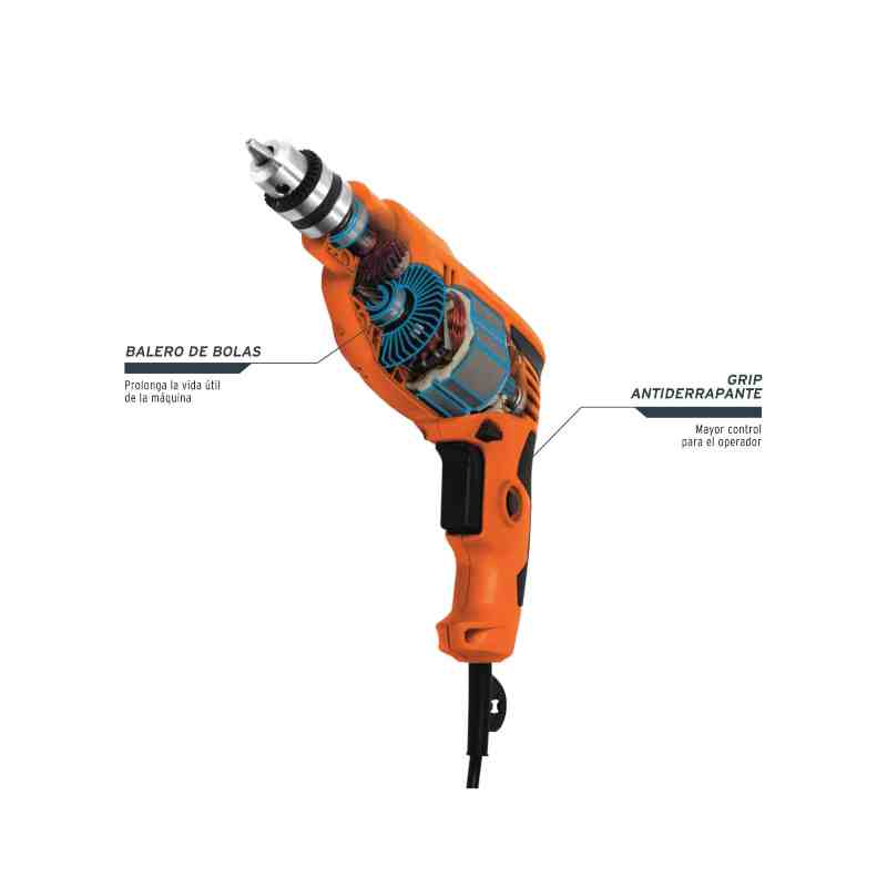 Taladro 3/8', Industrial, 380 W Con Regulador De Velocidad