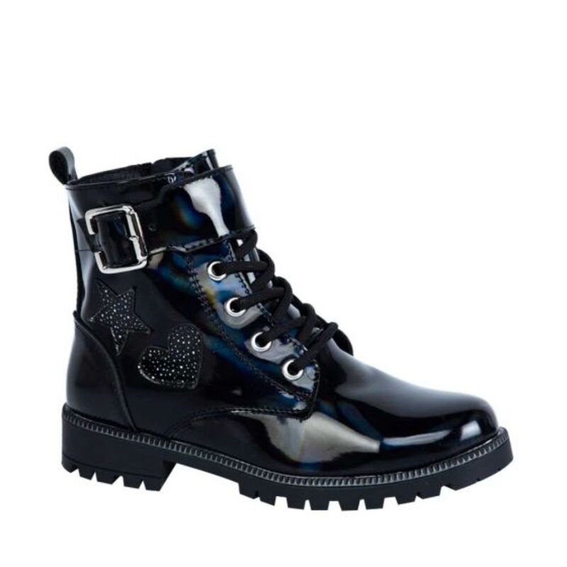 Bota Militar Para Niña Con Corazon Y Estrella 121