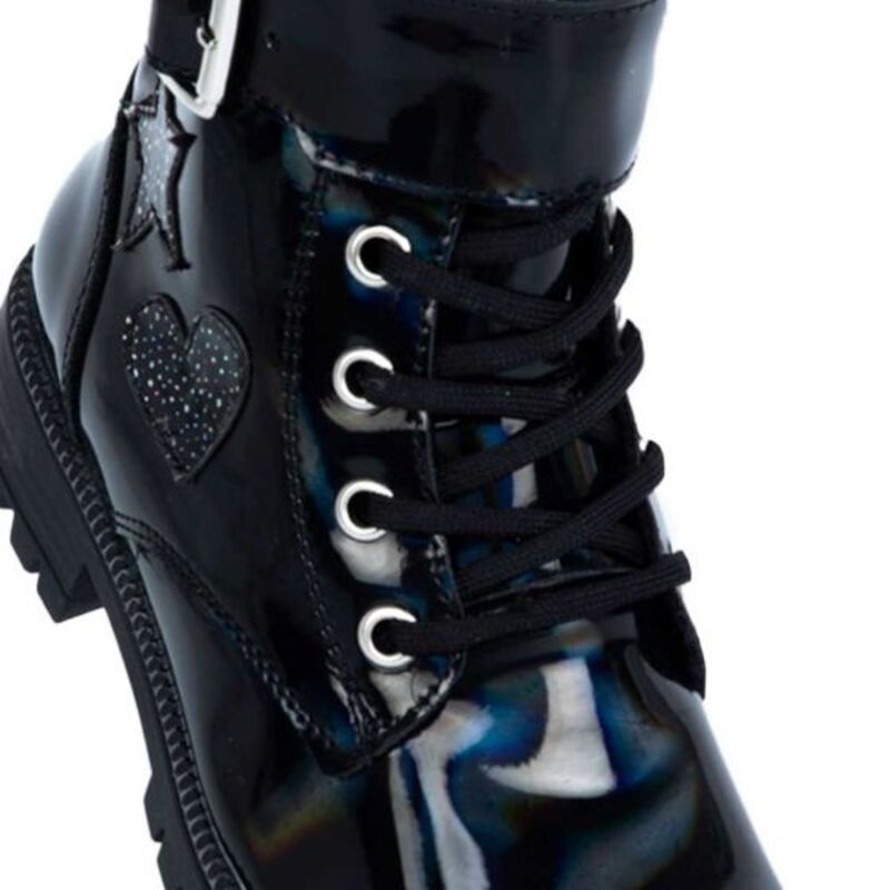 Bota Militar Para Niña Con Corazon Y Estrella 121