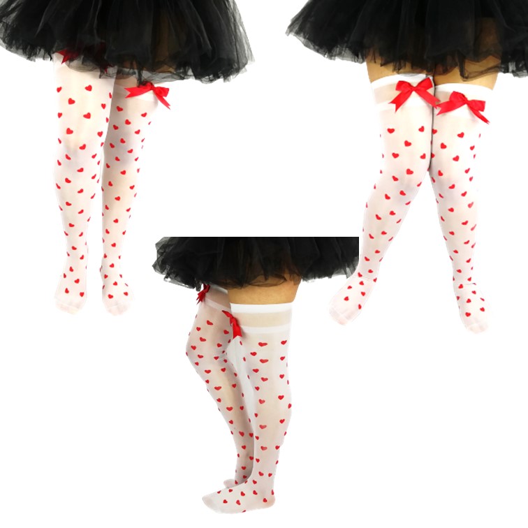 media con liga corazones reina de corazones ajustable lolita sexy sensual fetich halloween disfraz erotico 