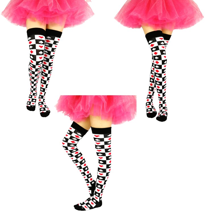 calceta poker reina de corazones halloween arlequin disfraz mujer sexy kawaii erotico fetiche mujer sensual