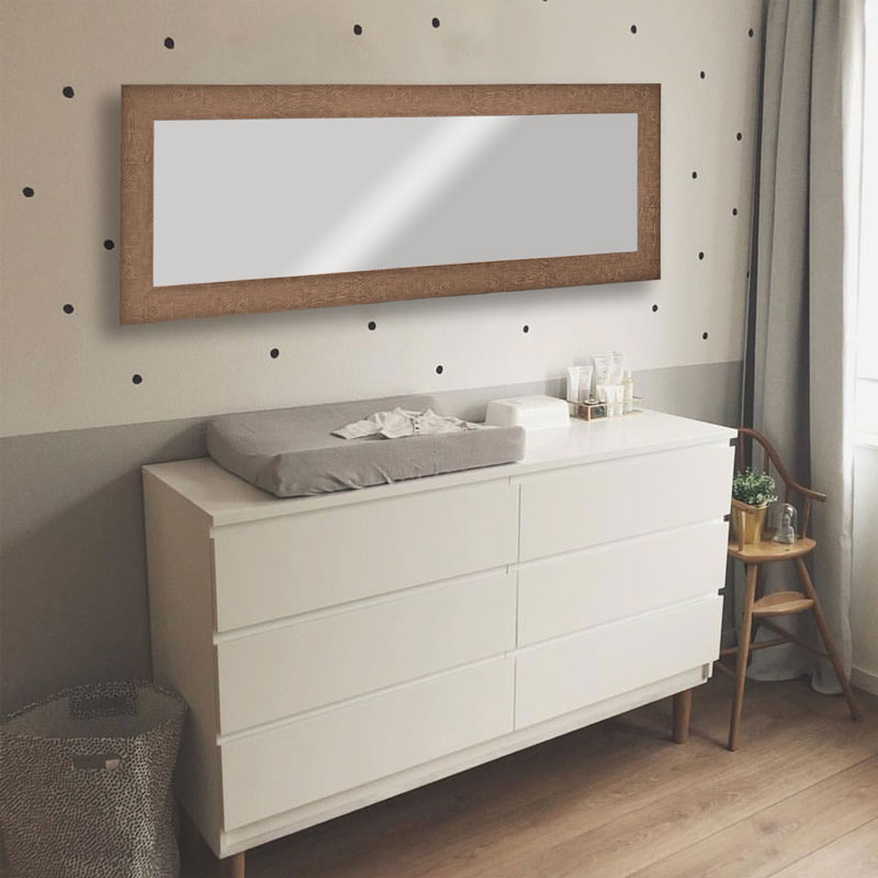 Espejo Cuerpo Completo Color Madera Nogal  Elegante y Moderno