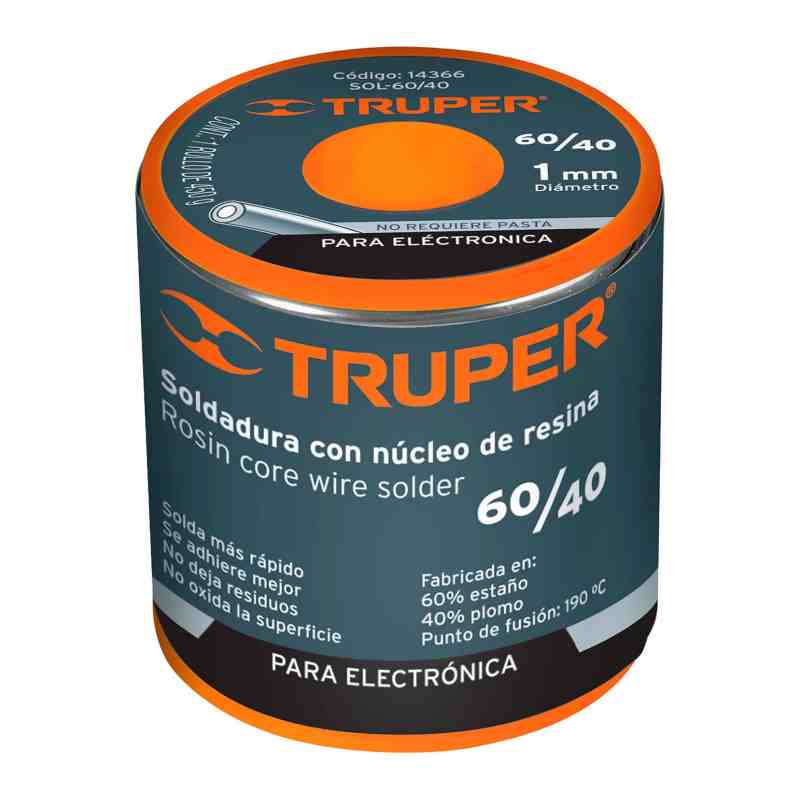 Soldadura Estaño Plomo Núcleo Resina 60/40 Electrónica 450 G