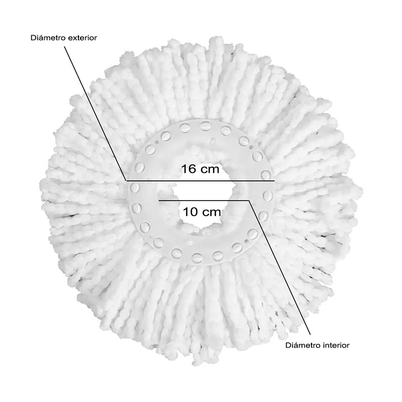 Repuestos Universales 10 Mopas ó Trapeadores De Micro Fibras Ultra Absorbentes Entrada Universal Para Magic - Spin - Betterware - Mop