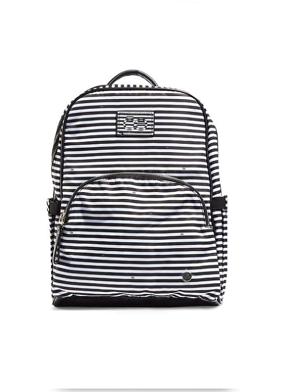 Cloe Pañalera Backpack Mochila en Color Blanco con líneas negras (Sin compartimento para Laptop)