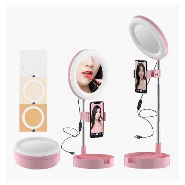 Aro de Luz Led con Espejo para Maquillaje