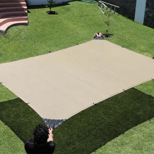 Malla Sombra 5x4 Metros 90% Sombra Confección Reforzada "Lista Para Colocar" Color Beige