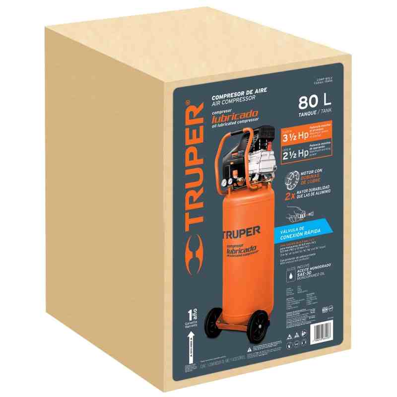 Compresor Vertical  80 L 3-1/2 Hp Lubricado 120v