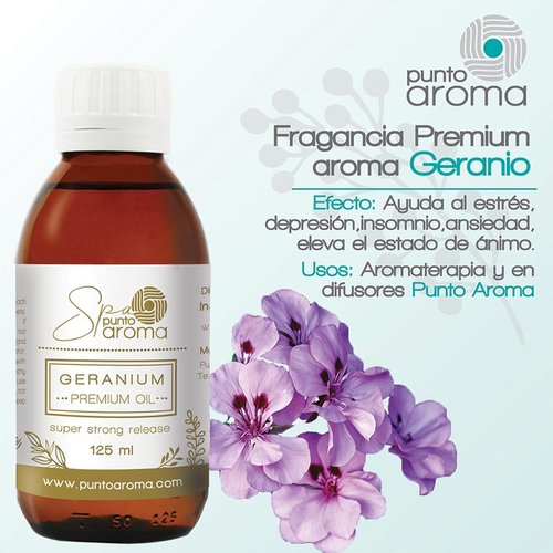 Punto Aroma Fragancia de Geranio, Ideal Para Difusor - 125 ml.