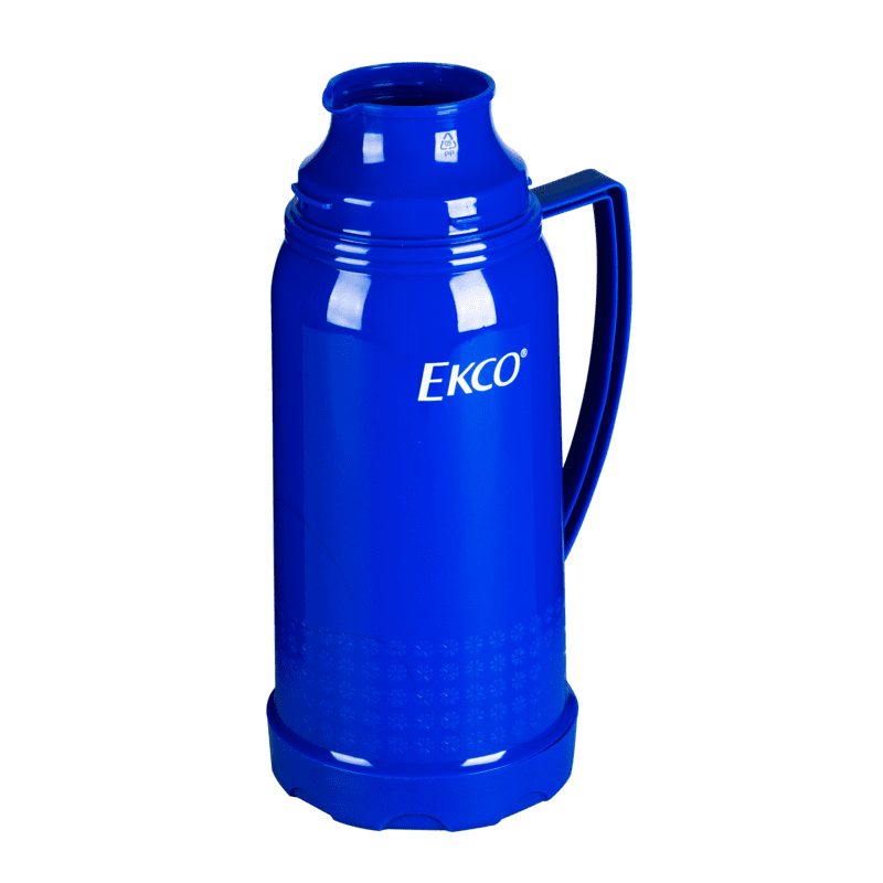 Termo de 1 litro Ekco Classic de Ampolla de vidrio Color Azul con Tapa-taza y Tapa anti-derrames