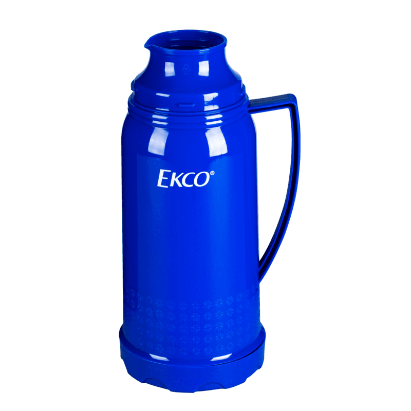Termo de 1 litro Ekco Classic de Ampolla de vidrio Color Azul con Tapa-taza y Tapa anti-derrames