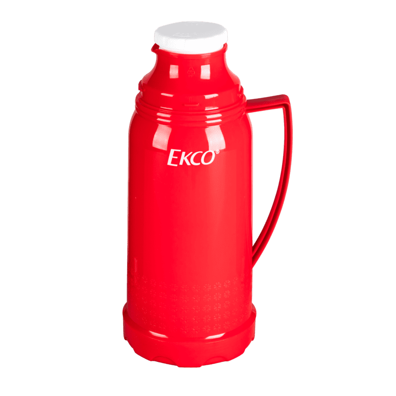 Termo de 1 litro Ekco Classic de Polipropileno Color Rojo con Tapa-taza y Tapa anti-derrames