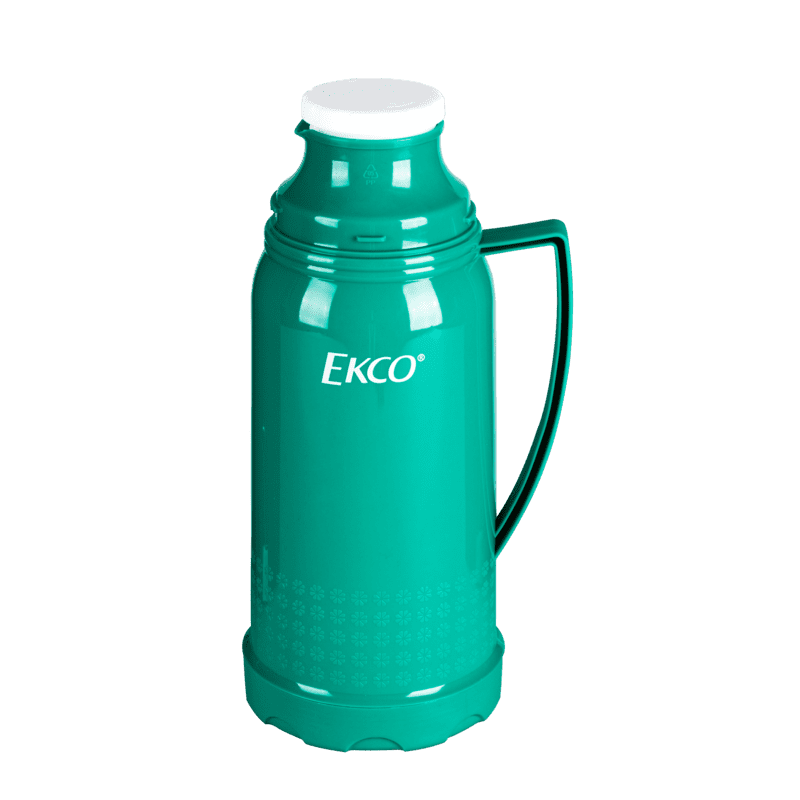Termo de 1 litro Ekco Classic de Ampolla de vidrio Color Verde turquesa con Tapa-taza y Tapa anti-derrames